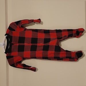Old Navy Red and Black Plaid Baby Sleeper, 3/6M